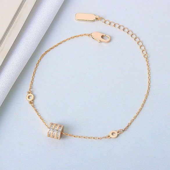 Women's Retro Small Waist Bracelet In S925 Sterling Silver With Diamond Accent Fashion Hand Jewelry