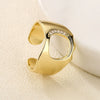 Women's Retro Snake Shaped Adjustable Open Ring With Crystal Inlay In Electroplated Brass With 18K Gold Finish Animal Pattern Simple Style