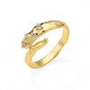 Women's Retro Snake Shaped Adjustable Open Ring With Crystal Inlay In Electroplated Brass With 18K Gold Finish Animal Pattern Simple Style