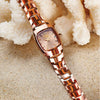 Women's Retro Square Dial Alloy Watch With Stainless Steel Clasp And Mineral Strengthened Glass Mirror