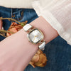 Women's Retro Square Dial Luxury Watch Alloy Case Imitation Leather Strap Stainless Steel Clasp