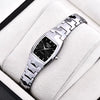 Women's Retro Square Dial Watch With Alloy Case And Stainless Steel Clasp