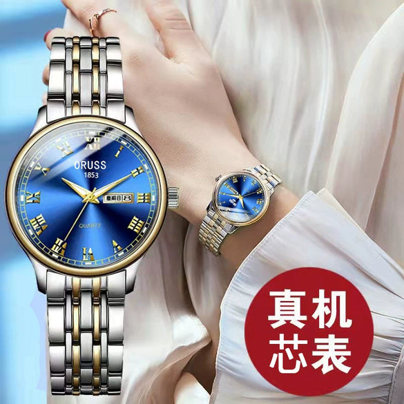 Women's Retro Square Dial Watch With Alloy Case And Stainless Steel Clasp