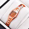 Women's Retro Square Dial Watch With Alloy Case And Stainless Steel Clasp