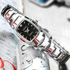 Women's Retro Square Dial Watch With Alloy Case And Stainless Steel Clasp