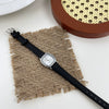 Women's Retro Square Quartz Watch With Alloy Case And Ordinary Glass Mirror