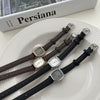 Women's Retro Square Quartz Watch With Alloy Case And Ordinary Glass Mirror