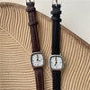 Women's Retro Square Watch Alloy Case Ordinary Glass Mirror