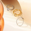 Women's Retro Square Zircon Brass Ring With Geometric Design And Electroplating