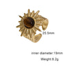 Women's Retro Stainless Steel Open Ring With Oval Tiger Eye Stone Inlay And Gold Tone Electroplated Finish