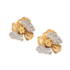 Women's Retro Statement Flower Earrings Gold And Silver Color Blocked Zinc Alloy With Threedimensional Relief Petals And Electroplated Finish