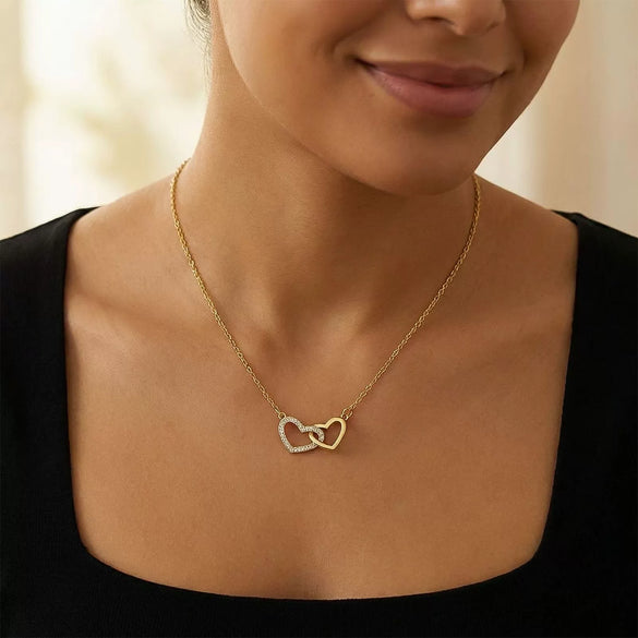 Women's Retro Style Copper Heart Pendant Necklace With Electroplated Geometric Design Regular Chain Elegant Clavicle Necklace