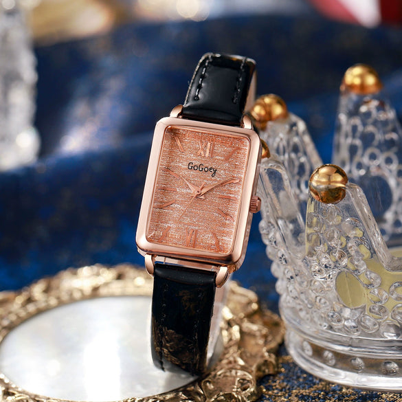 Women's Retro Style Square Zinc Alloy Case And Alloy Strap Quartz Watch