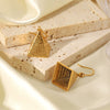 Women's Retro Style Stainless Steel Pyramid Geometric Electroplated Earrings