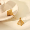 Women's Retro Style Stainless Steel Pyramid Geometric Electroplated Earrings