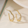 Women's Retro Stylish Copper 18K Gold Plated Geometric Heart Micropaved Zircon Earrings