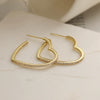 Women's Retro Stylish Copper 18K Gold Plated Geometric Heart Micropaved Zircon Earrings