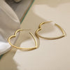 Women's Retro Stylish Copper 18K Gold Plated Geometric Heart Micropaved Zircon Earrings