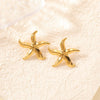 Women's Retro Sweet And Cool Heartshaped Stainless Steel Stud Earrings Nonfading Love Heart Jewelry