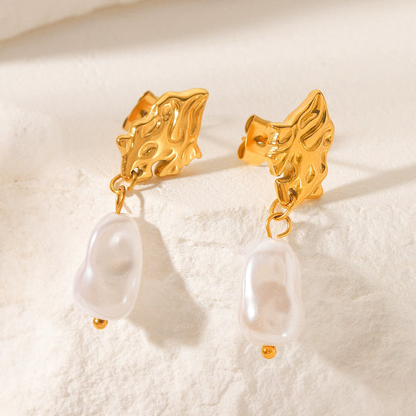 Women's Retro Temperament Geometric Stainless Steel Electroplated Earrings