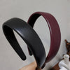 Women's Retro Textured Leather Headband Fashionable French Style Soft Wide Hair Band For Girly Looks
