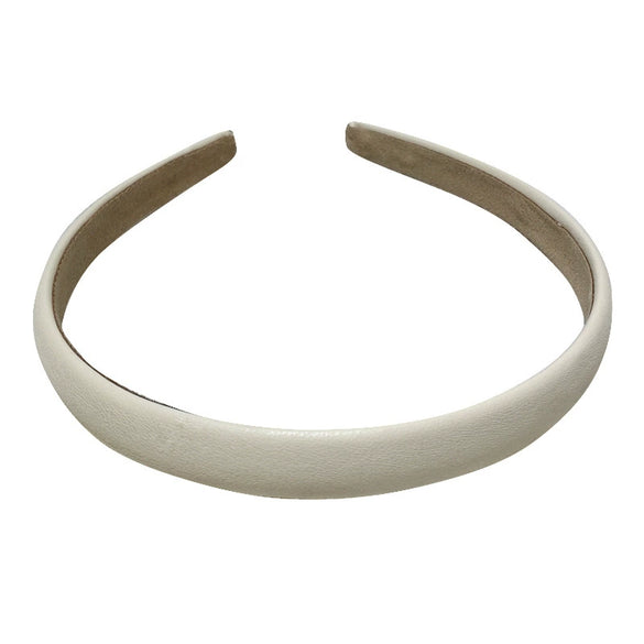 Women's Retro Textured Leather Headband Fashionable French Style Soft Wide Hair Band For Girly Looks