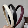 Women's Retro Textured Leather Headband Fashionable French Style Soft Wide Hair Band For Girly Looks