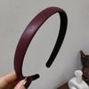 Women's Retro Textured Leather Headband Fashionable French Style Soft Wide Hair Band For Girly Looks