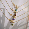 Women's Retro Three Dimensional Titanium Steel Flower Zodiac Peanut Pendant Bracelet
