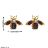 Women's Retro Trendy Animal Style S925 Silver Needle Alloy Earrings With Bee Pattern And Rhinestone Inlay