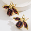 Women's Retro Trendy Animal Style S925 Silver Needle Alloy Earrings With Bee Pattern And Rhinestone Inlay