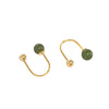 Women's Retro Ushaped Natural Jade Earrings With Sterling Silver Screw Ear Hooks And Electroplated Finish