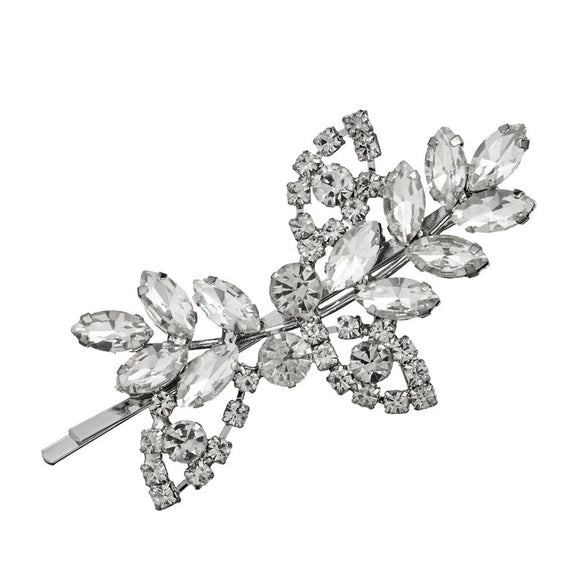 Women's Rhinestone Bridal Hairpin Fashion Flower Diamond Word Clip Elegant Wedding Hair Accessory