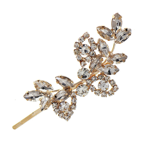 Women's Rhinestone Bridal Hairpin Fashion Flower Diamond Word Clip Elegant Wedding Hair Accessory