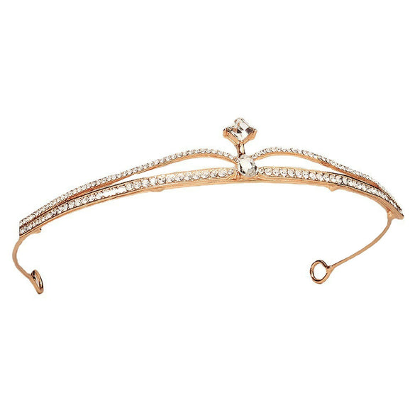 Women's Rhinestone Crown Headband With Geometric Zinc Alloy Design For Bridal Wedding Headwear And Formal Events