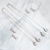 Women's Rhinestone Drop Shape Necklace Earrings And Tassel Body Chain Jewelry Set With Gold Plated Copper And Street Fashion Style