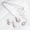 Women's Rhinestone Drop Shape Necklace Earrings And Tassel Body Chain Jewelry Set With Gold Plated Copper And Street Fashion Style