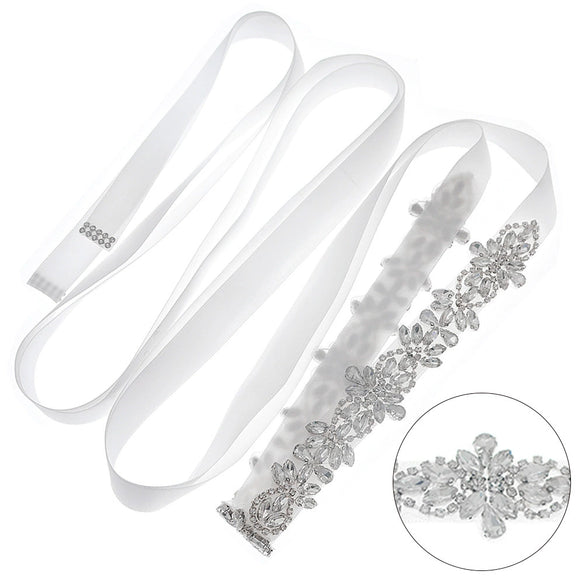 Women’s Rhinestone Floral Woven Bridal Belt With Diamond Embellishments Elegant Luxury Wedding Dress Accessory