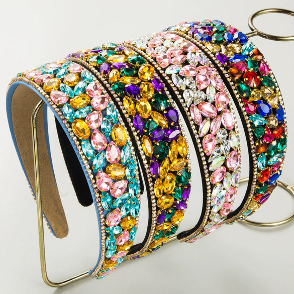 Women's Rhinestone Geometric Retro Widebrimmed Headband Hair Accessories