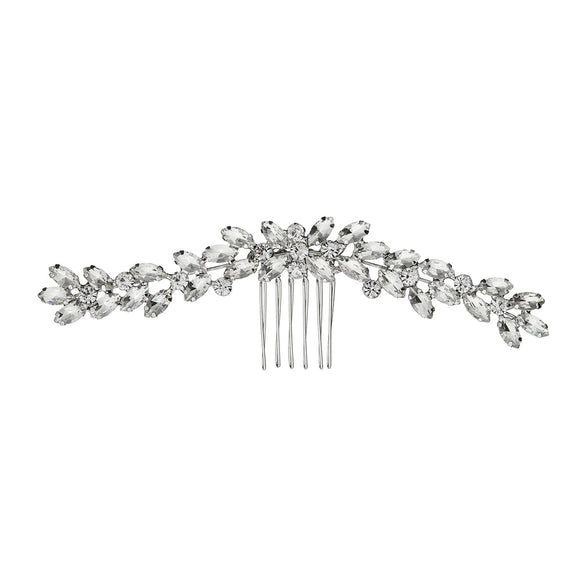 Women's Rhinestone Hair Comb Claw Clip With Marquise Diamond Style Wedding Bridal Headpiece