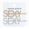 Women's Rhinestone Letter Hair Side Clip Sparkling Text Design Bangs Hairpin Accessory