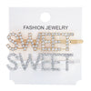 Women's Rhinestone Letter Hair Side Clip Sparkling Text Design Bangs Hairpin Accessory