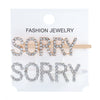 Women's Rhinestone Letter Hair Side Clip Sparkling Text Design Bangs Hairpin Accessory