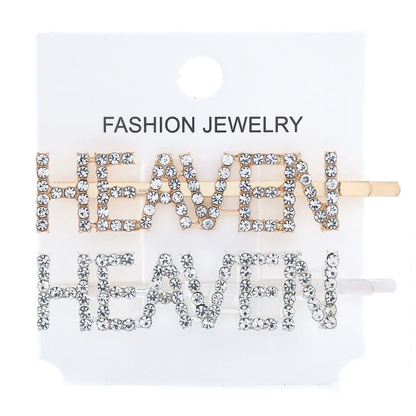Women's Rhinestone Letter Hair Side Clip Sparkling Text Design Bangs Hairpin Accessory