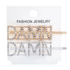 Women's Rhinestone Letter Hair Side Clip Sparkling Text Design Bangs Hairpin Accessory