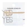 Women's Rhinestone Letter Hair Side Clip Sparkling Text Design Bangs Hairpin Accessory