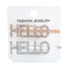 Women's Rhinestone Letter Hair Side Clip Sparkling Text Design Bangs Hairpin Accessory