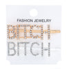 Women's Rhinestone Letter Hair Side Clip Sparkling Text Design Bangs Hairpin Accessory