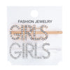 Women's Rhinestone Letter Hair Side Clip Sparkling Text Design Bangs Hairpin Accessory