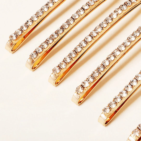 Women's Rhinestone Metal Side Hair Clip Simple Sparkling Bangs Barrette For Everyday Hairstyles